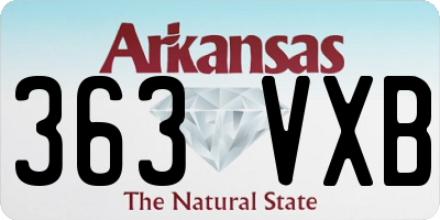 AR license plate 363VXB