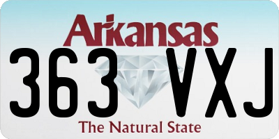 AR license plate 363VXJ