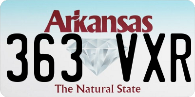 AR license plate 363VXR