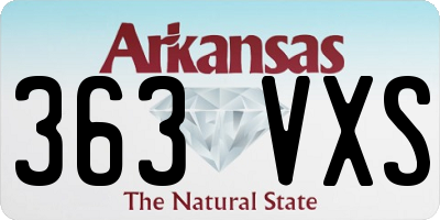 AR license plate 363VXS