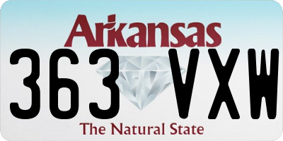 AR license plate 363VXW