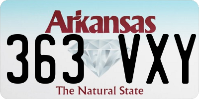 AR license plate 363VXY