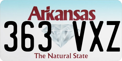 AR license plate 363VXZ