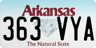 AR license plate 363VYA