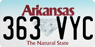 AR license plate 363VYC