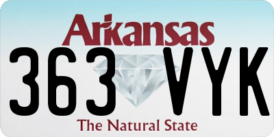 AR license plate 363VYK
