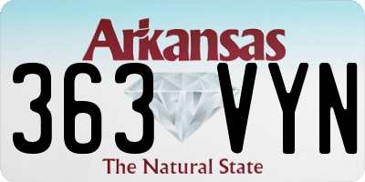 AR license plate 363VYN