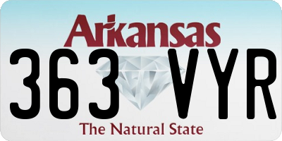 AR license plate 363VYR