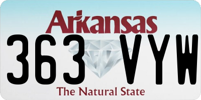 AR license plate 363VYW
