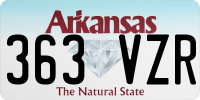 AR license plate 363VZR