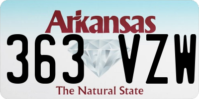 AR license plate 363VZW
