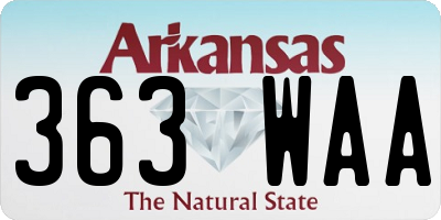 AR license plate 363WAA