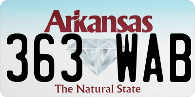 AR license plate 363WAB