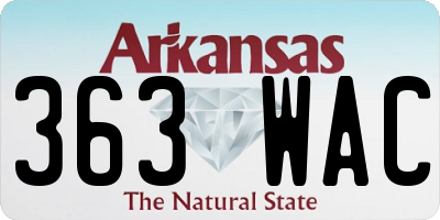 AR license plate 363WAC