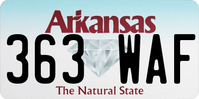 AR license plate 363WAF