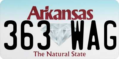 AR license plate 363WAG