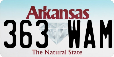 AR license plate 363WAM