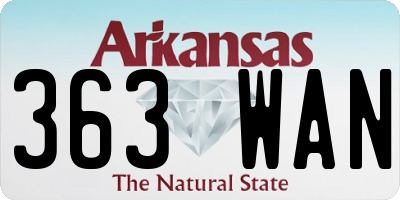 AR license plate 363WAN