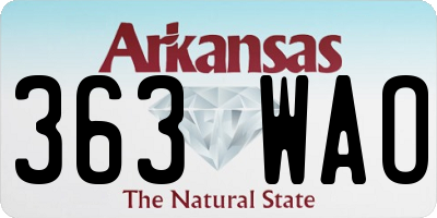 AR license plate 363WAO