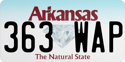 AR license plate 363WAP