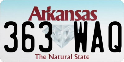 AR license plate 363WAQ
