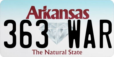 AR license plate 363WAR