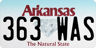 AR license plate 363WAS