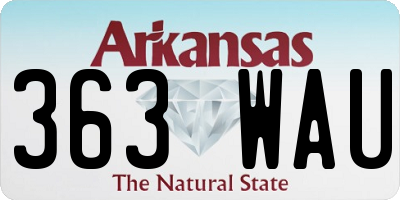 AR license plate 363WAU