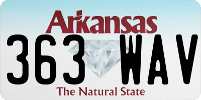 AR license plate 363WAV