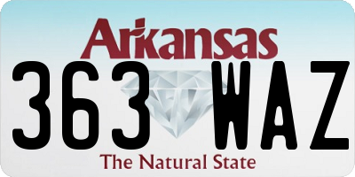 AR license plate 363WAZ