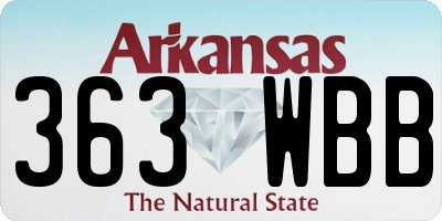 AR license plate 363WBB