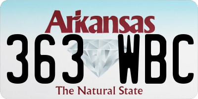 AR license plate 363WBC