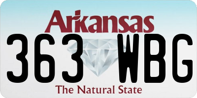 AR license plate 363WBG