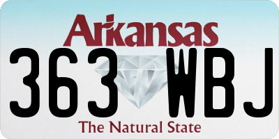 AR license plate 363WBJ