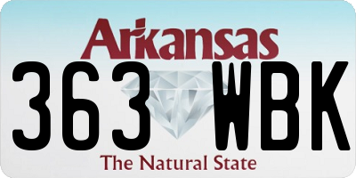 AR license plate 363WBK