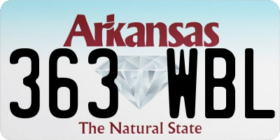 AR license plate 363WBL