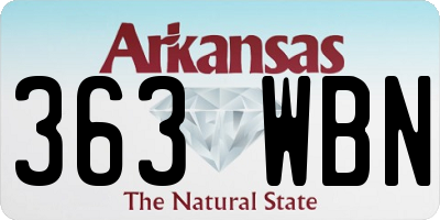 AR license plate 363WBN