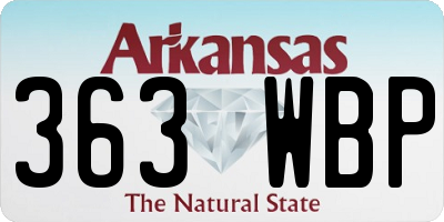 AR license plate 363WBP