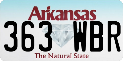 AR license plate 363WBR