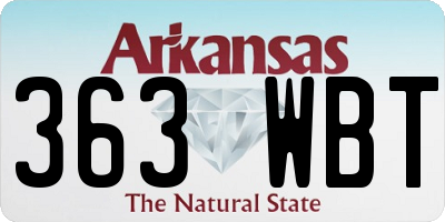 AR license plate 363WBT
