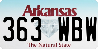 AR license plate 363WBW