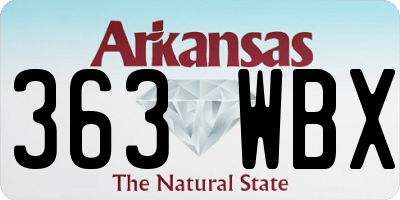 AR license plate 363WBX