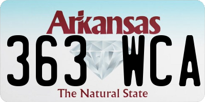 AR license plate 363WCA