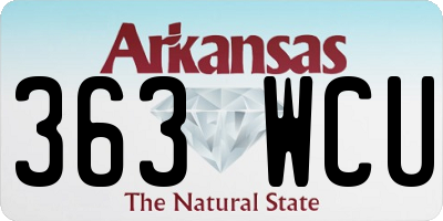 AR license plate 363WCU