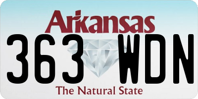 AR license plate 363WDN
