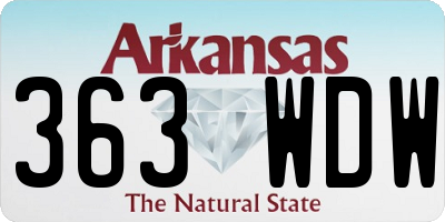 AR license plate 363WDW