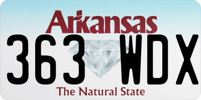 AR license plate 363WDX