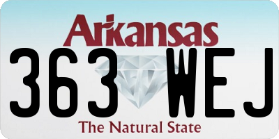 AR license plate 363WEJ
