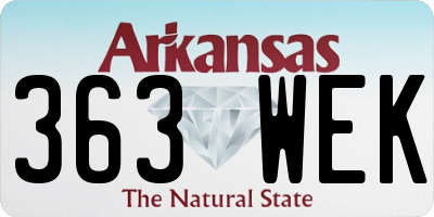AR license plate 363WEK