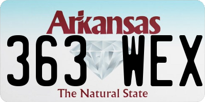AR license plate 363WEX